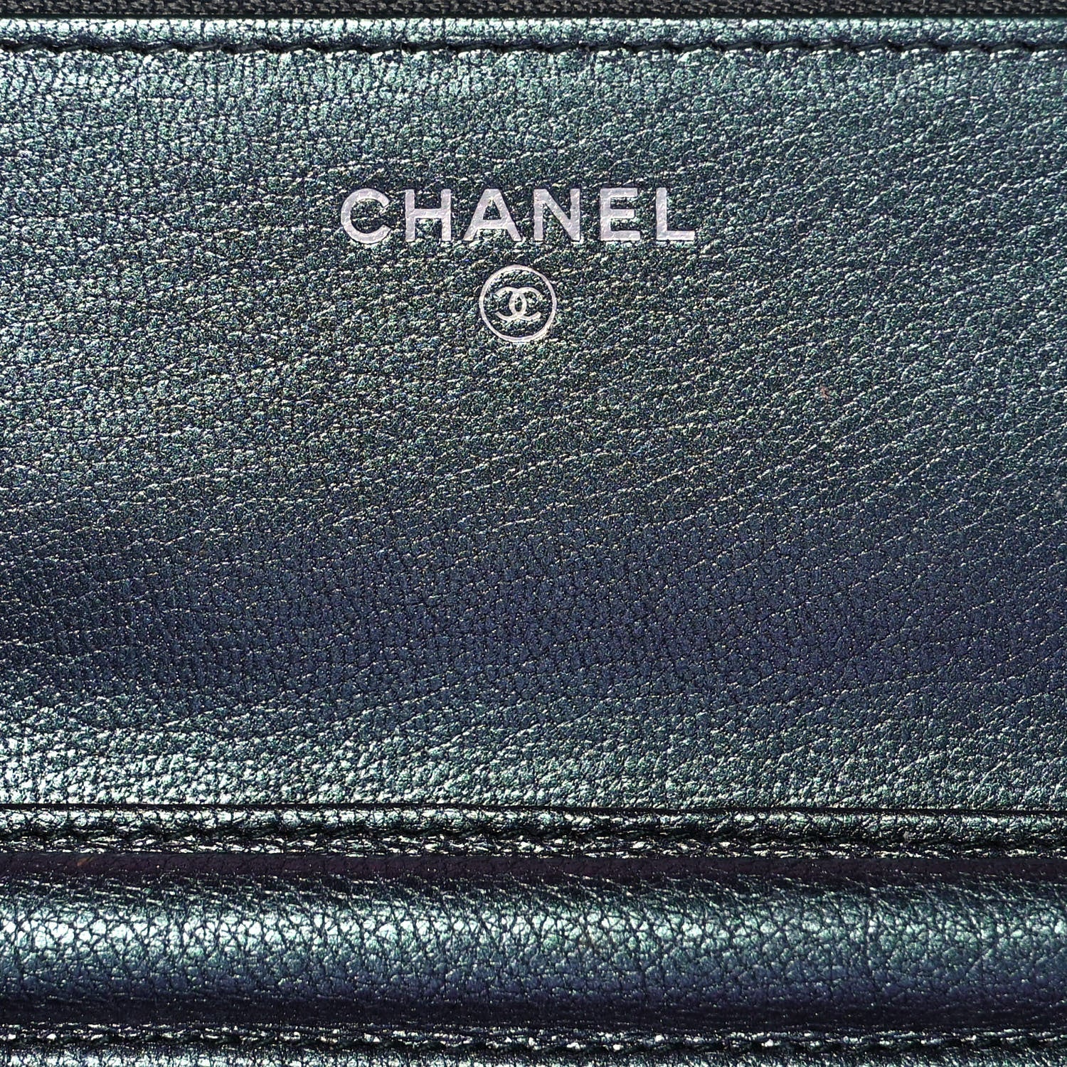 Chanel Iridescent Goatskin Quilted Wallet On Chain WOC Purple 6 of 10