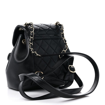 Chanel Lambskin Quilted Small Duma Drawstring Backpack Black 3 of 12