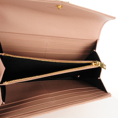 Saint Laurent Grain De Poudre Matelasse Chevron Monogram Wallet Pale Blush 5 of 8