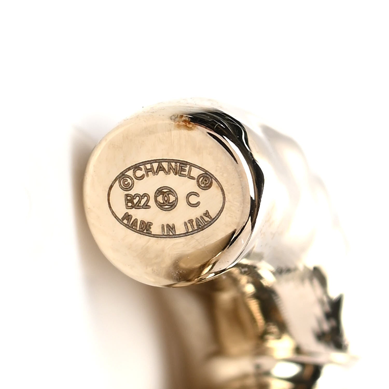 Chanel Metal Large CC Earrings Light Gold 4 of 5