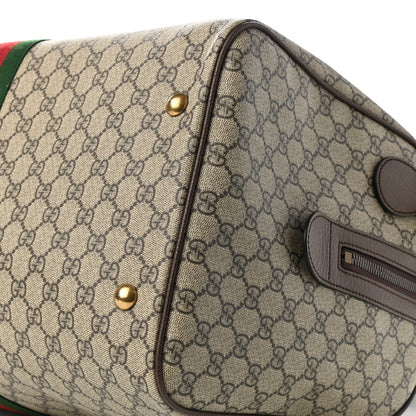 Gucci GG Supreme Monogram Textured Dollar Calfskin Web Medium Ophidia Carry-On Duffle Bag Beige Ebony New Acero 10 of 10