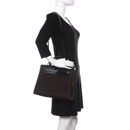 Hermes Toile Vache Hunter Herbag Zip 31 PM Black Ebene 2 of 15