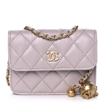 Chanel Lambskin Quilted Pearl Crush Clutch With Chain Light Purple 1 of 11