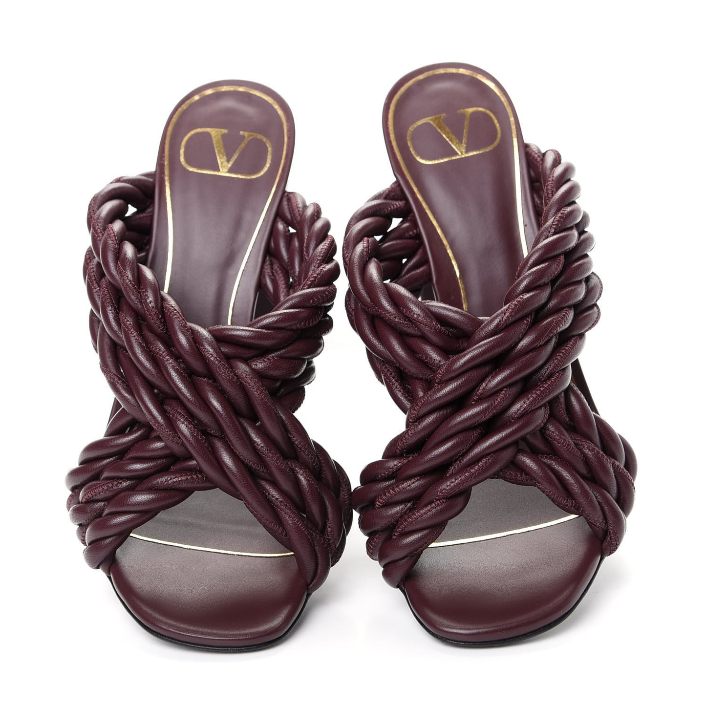 Nappa Crisscross Rope Slide Sandals 36 Rubin