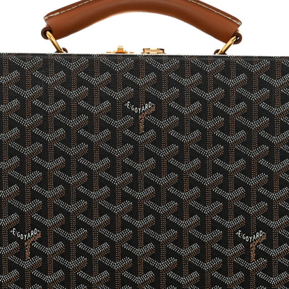Goyard Goyardine Grand Hotel Trunk 55 Black Tan 6 of 11