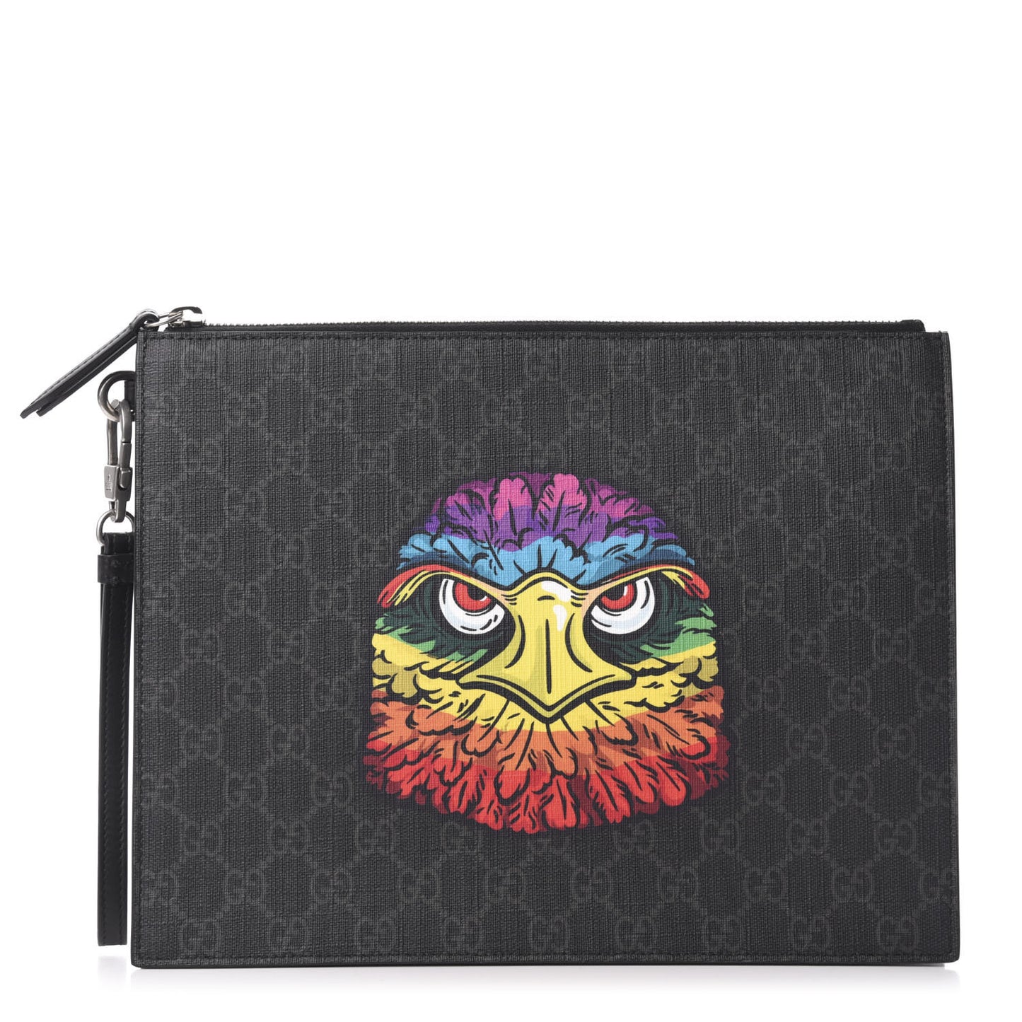 GG Supreme Monogram Rainbow Eagle Documents Holder Black Grey Multicolor