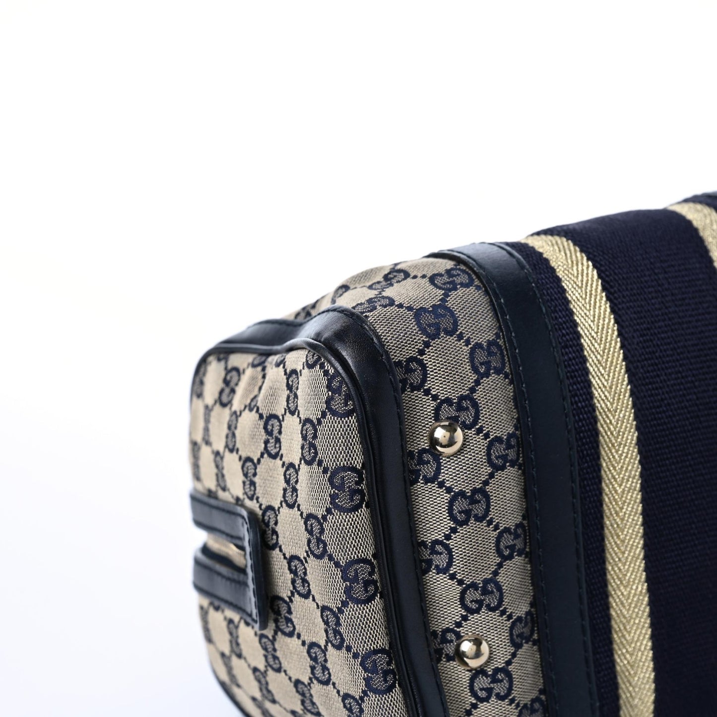 Monogram Vintage Web Small Boston Navy