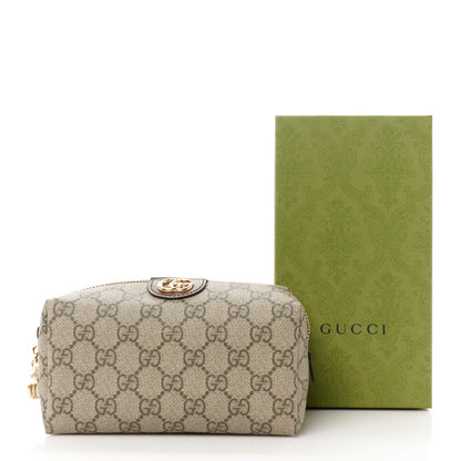 Gucci Soft GG Supreme Monogram Calfskin Medium Ophidia Cosmetic Case Beige Ebony New Acero 9 of 9