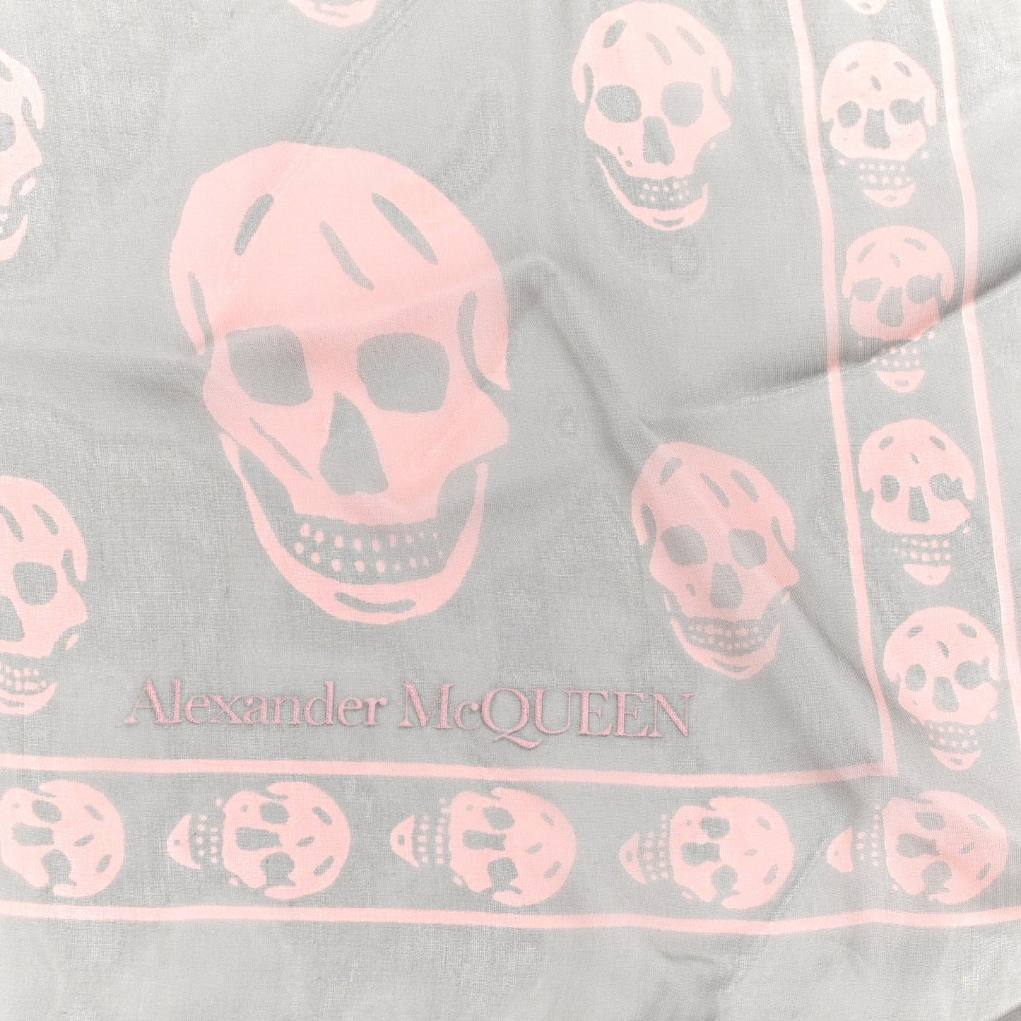 Silk Chiffon Skull Scarf Grey