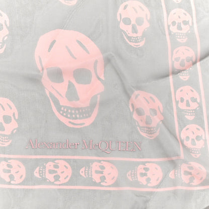 Alexander McQueen Silk Chiffon Skull Scarf Grey 3 of 3