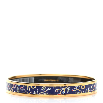 Hermes Enamel Printed Narrow Isolle Di Primavera Bracelet 70 Marine Classique 1 of 3