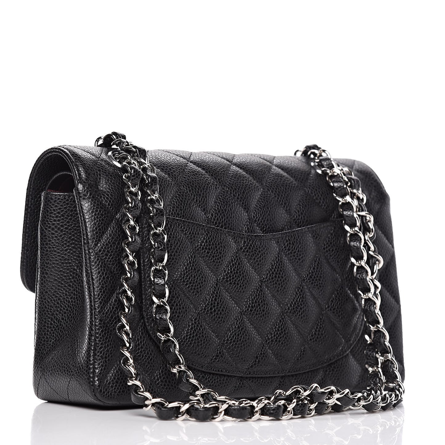Caviar Quilted Small Double Flap Black
