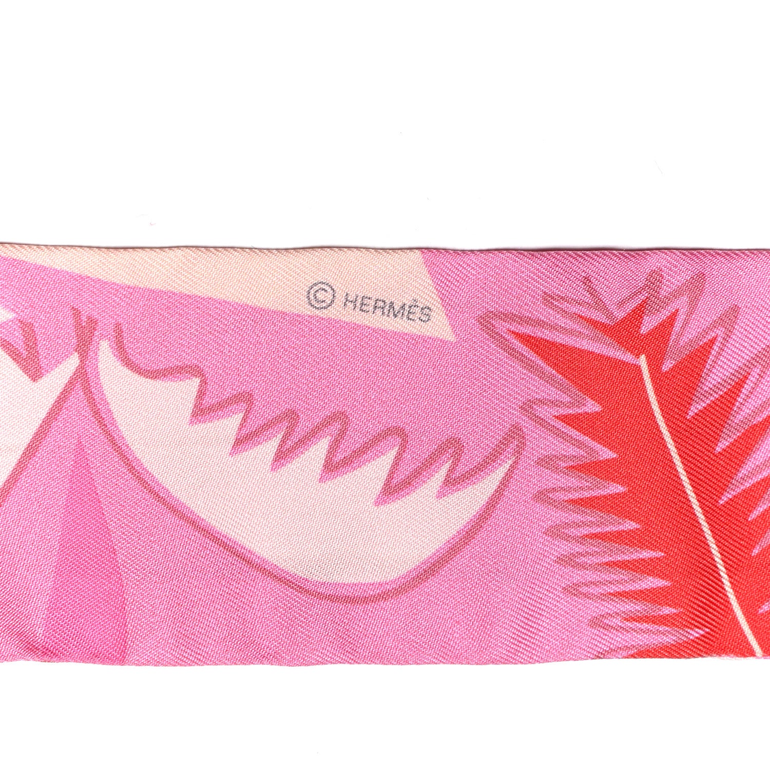 Hermes Silk Sea Surf and Fun Twilly Rose Rouge Corail 3 of 5