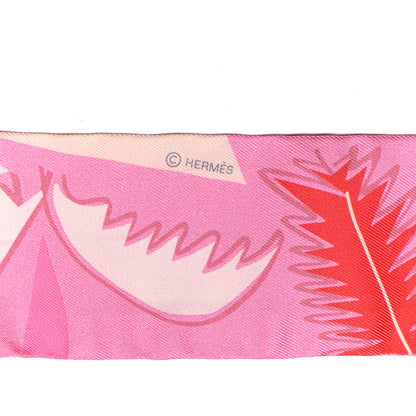 Hermes Silk Sea Surf and Fun Twilly Rose Rouge Corail 3 of 5
