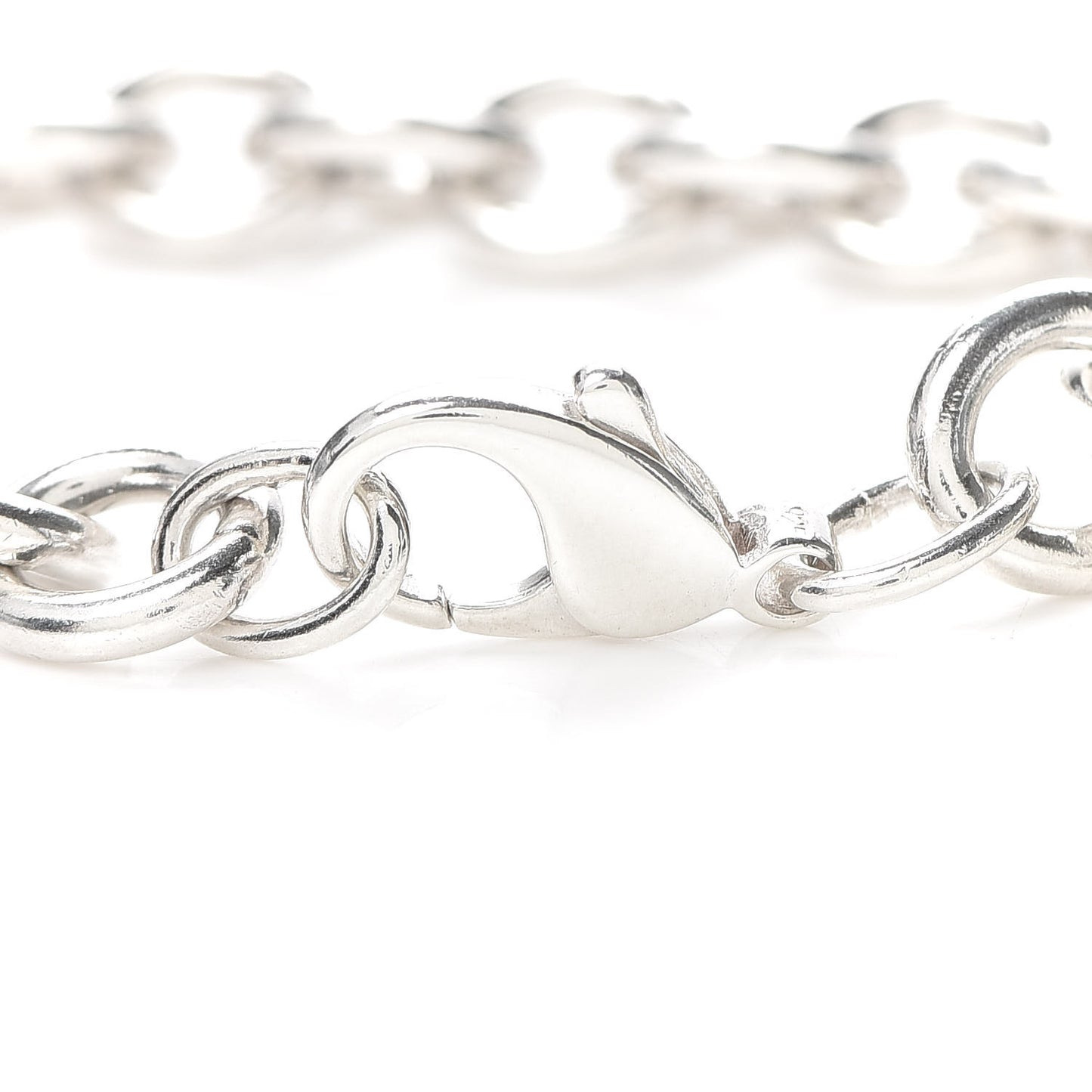 Sterling Silver Heart Tag Charm Bracelet