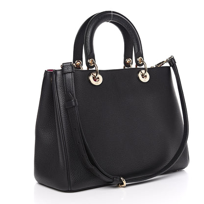 Christian Dior Bullcalf Medium Diorissimo Tote Black Rose Indien 2 of 10