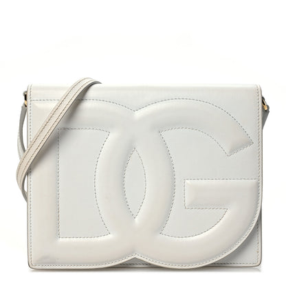 Dolce & Gabbana Calfskin DG Logo Flap Crossbody Bag White 1 of 14