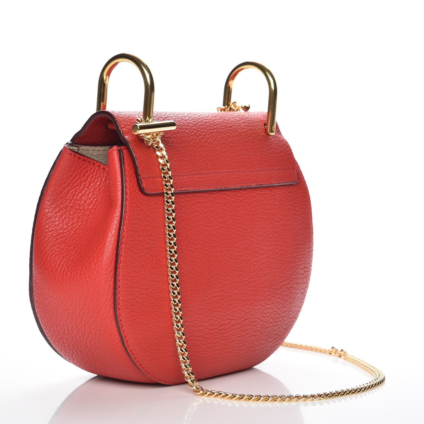 Grained Lambskin Mini Drew Shoulder Bag Plaid Red