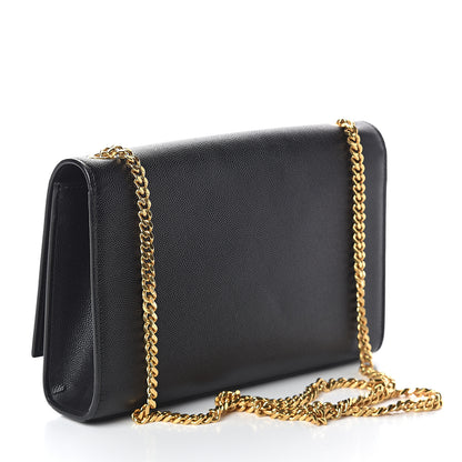 Saint Laurent Grain De Poudre Medium Classic Monogram Kate Satchel Black 2 of 8