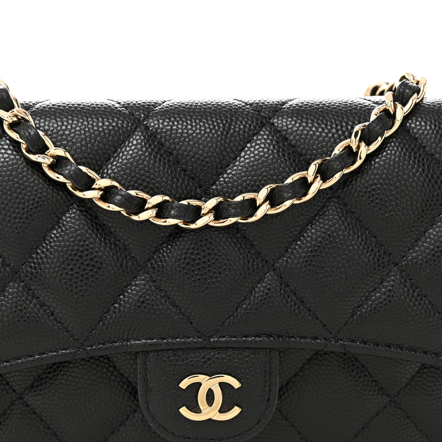 Chanel Caviar Quilted Flap Phone Holder With Chain Black 9 of 11