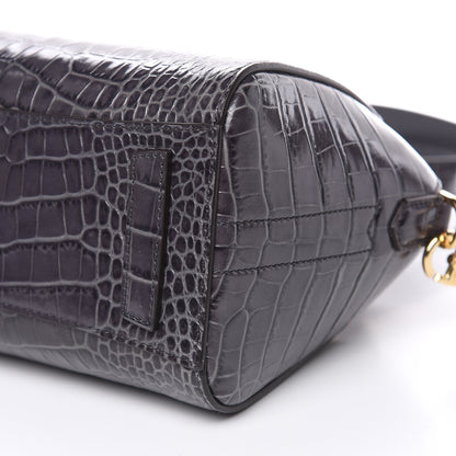 Givenchy Calfskin Crocodile Embossed Mini Antigona Storm Grey 9 of 9