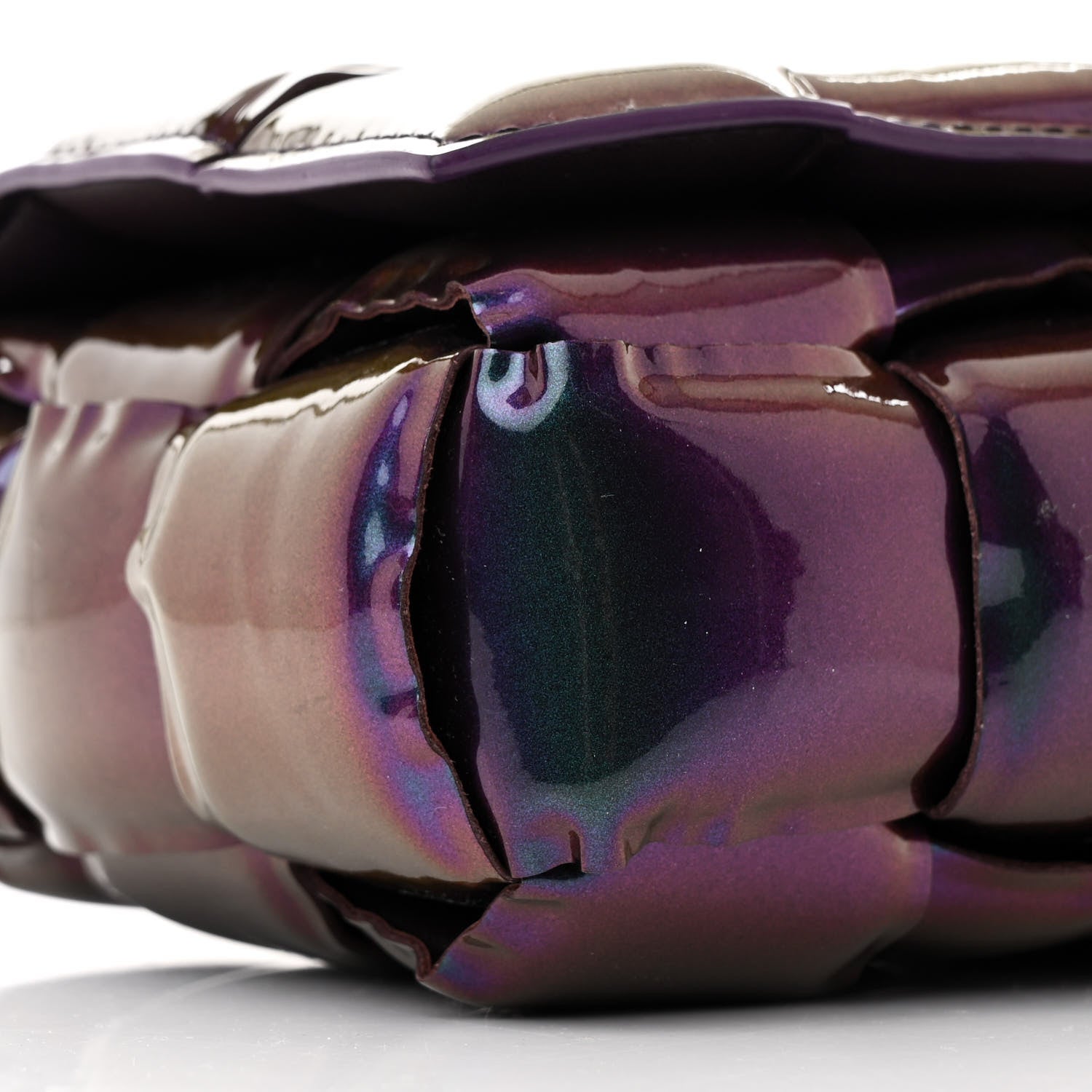Bottega Veneta Glossy Nail Polish Nappa Maxi Intreccio Padded Cassette Crossbody Bag Holographic 9 of 11