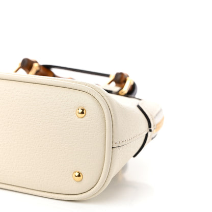 Gucci Textured Dollar Calfskin Mini Diana Dome Tote Bag White 10 of 11