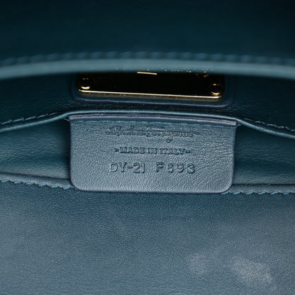 Salvatore Ferragamo Calfskin Suede Thalia Flap Shoulder Bag Blue 7 of 12