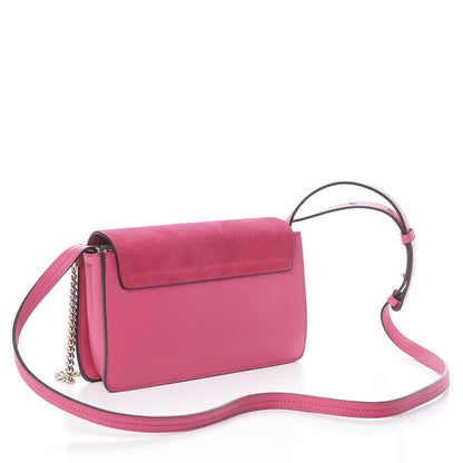 Chloe Suede Calfskin Small Faye Shoulder Bag Fuchsia Rose 2 of 7