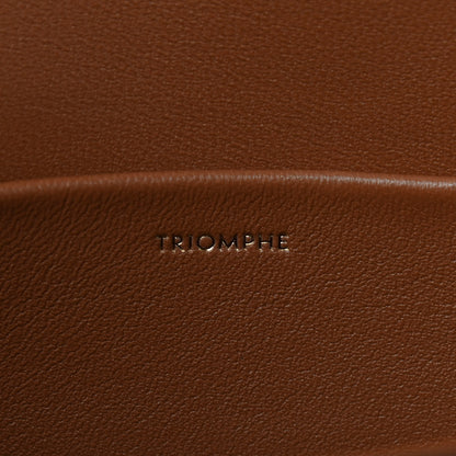 Celine Canvas Calfskin Triomphe Shoulder Bag Tan 7 of 9