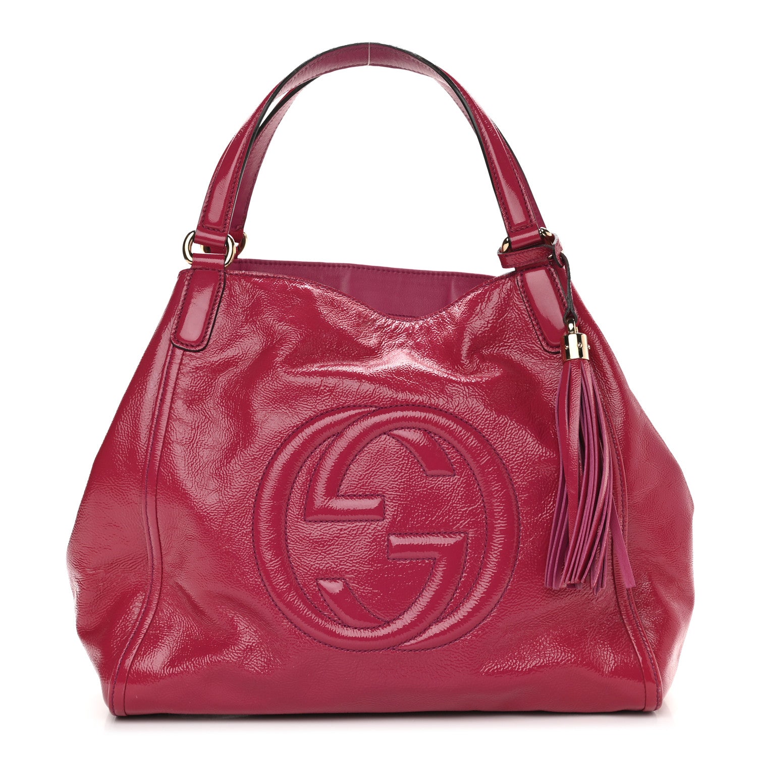 Gucci Vernice Naplack Medium Soho Shoulder Bag Bright Bouganville 1 of 15