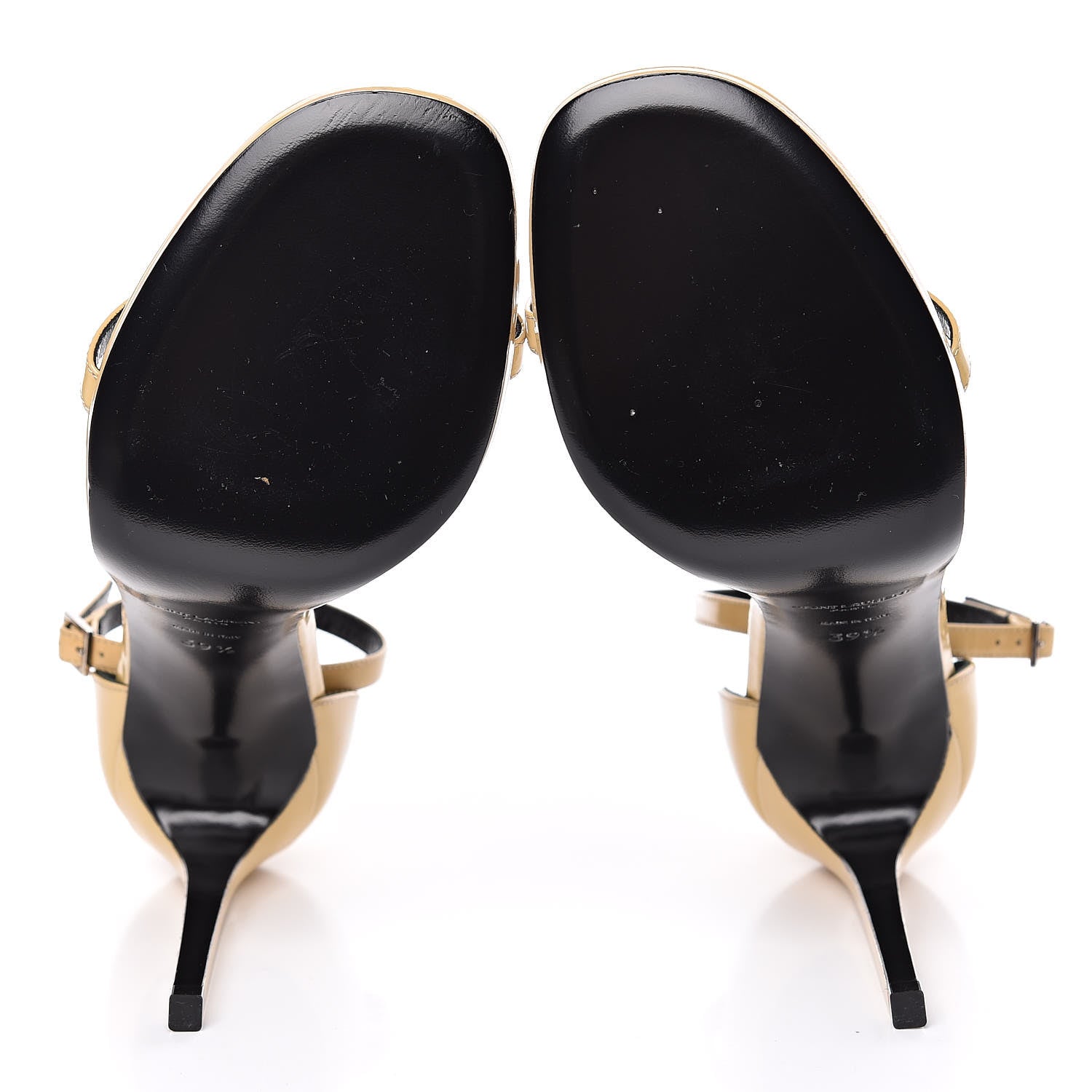 Saint Laurent Patent Jane 120 Ankle Strap Sandals 39.5 Beige 7 of 17