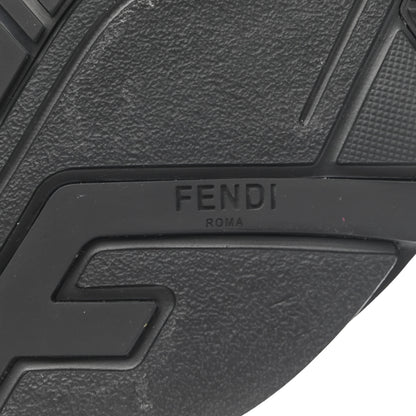 Fendi Nylon Lycra FF Womens Fendi Flow Low Top Sneakers 37 Black Silver Anthracite 6 of 9