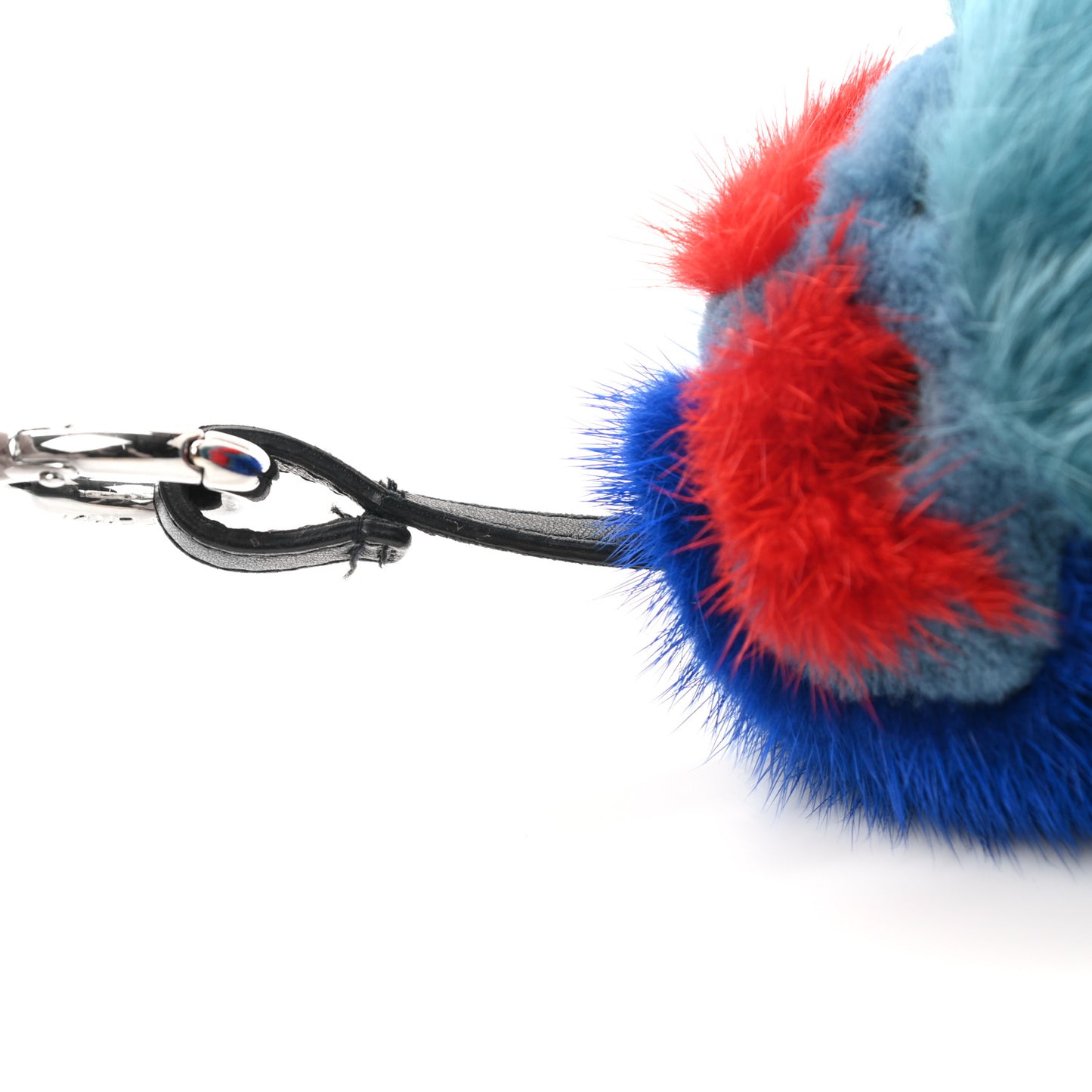Mink Fox Fur Kid Monster Bag Bug Charm Blue Multicolor