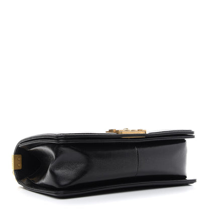 Chanel Metallic Glazed Calfskin Medium Boy Flap Black Gold 4 of 9