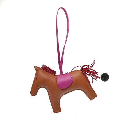 Hermes Milo Lambskin Grigri Rodeo Horse Bag Charm GM Gold Rubis Rose Pourpre 2 of 5