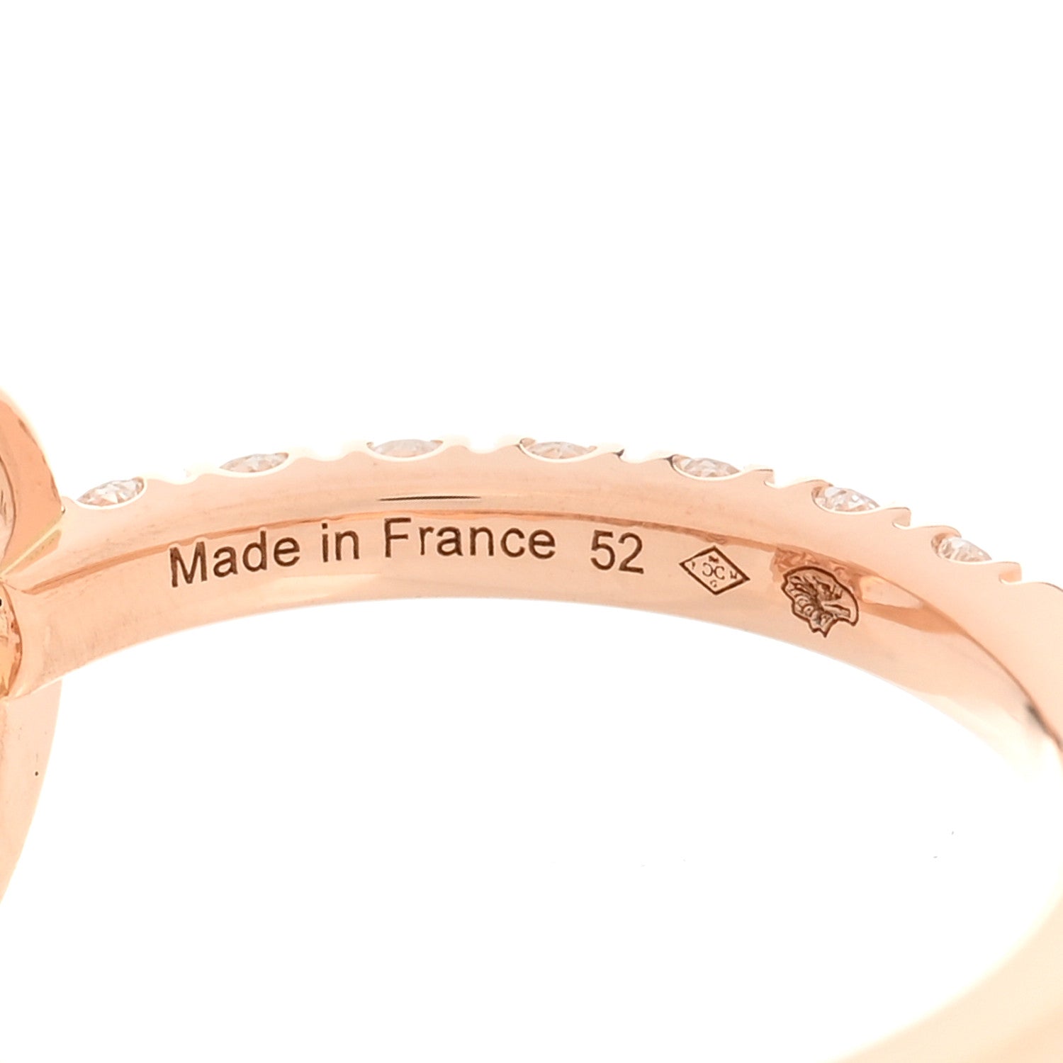 Hermes 18K Rose Gold Diamond Finesse Ring 52 6 5 of 6
