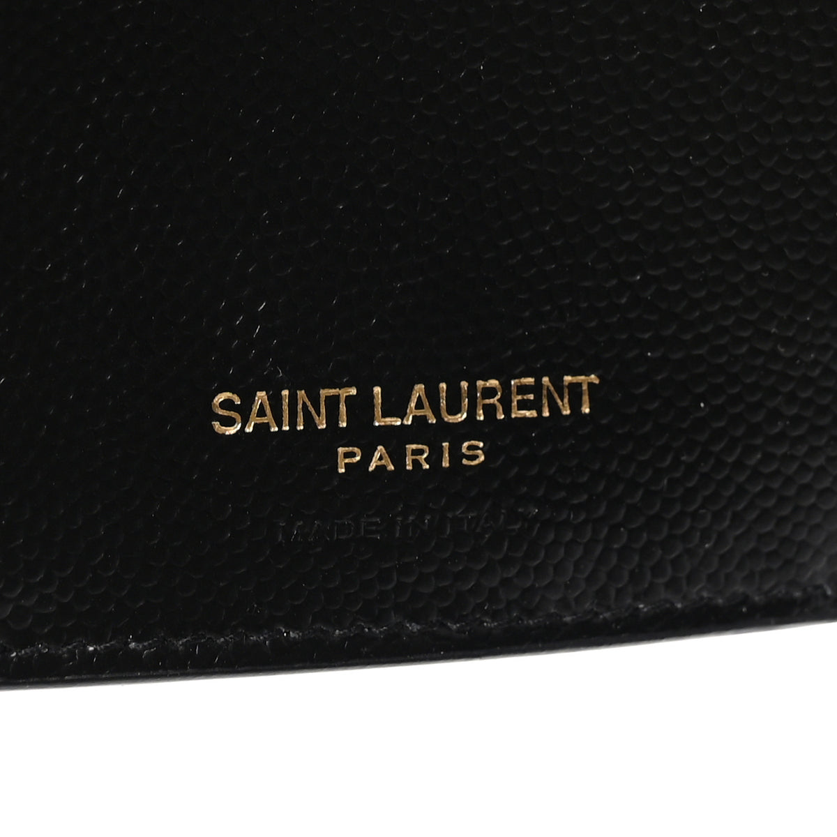 Saint Laurent Grain De Poudre Matelasse Chevron Monogram Compact Tri Fold Wallet Black 6 of 7