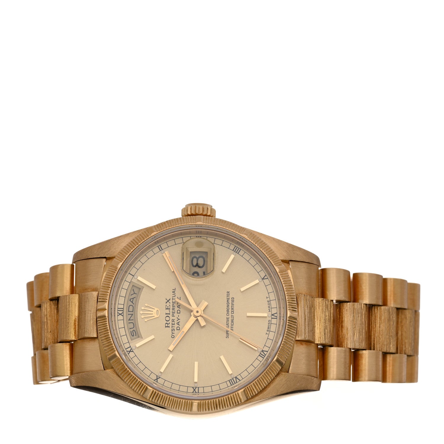 Rolex 18K Yellow Gold 36mm Oyster Perpetual Day-Date Double Quick President Watch Champagne 18248 2 of 4