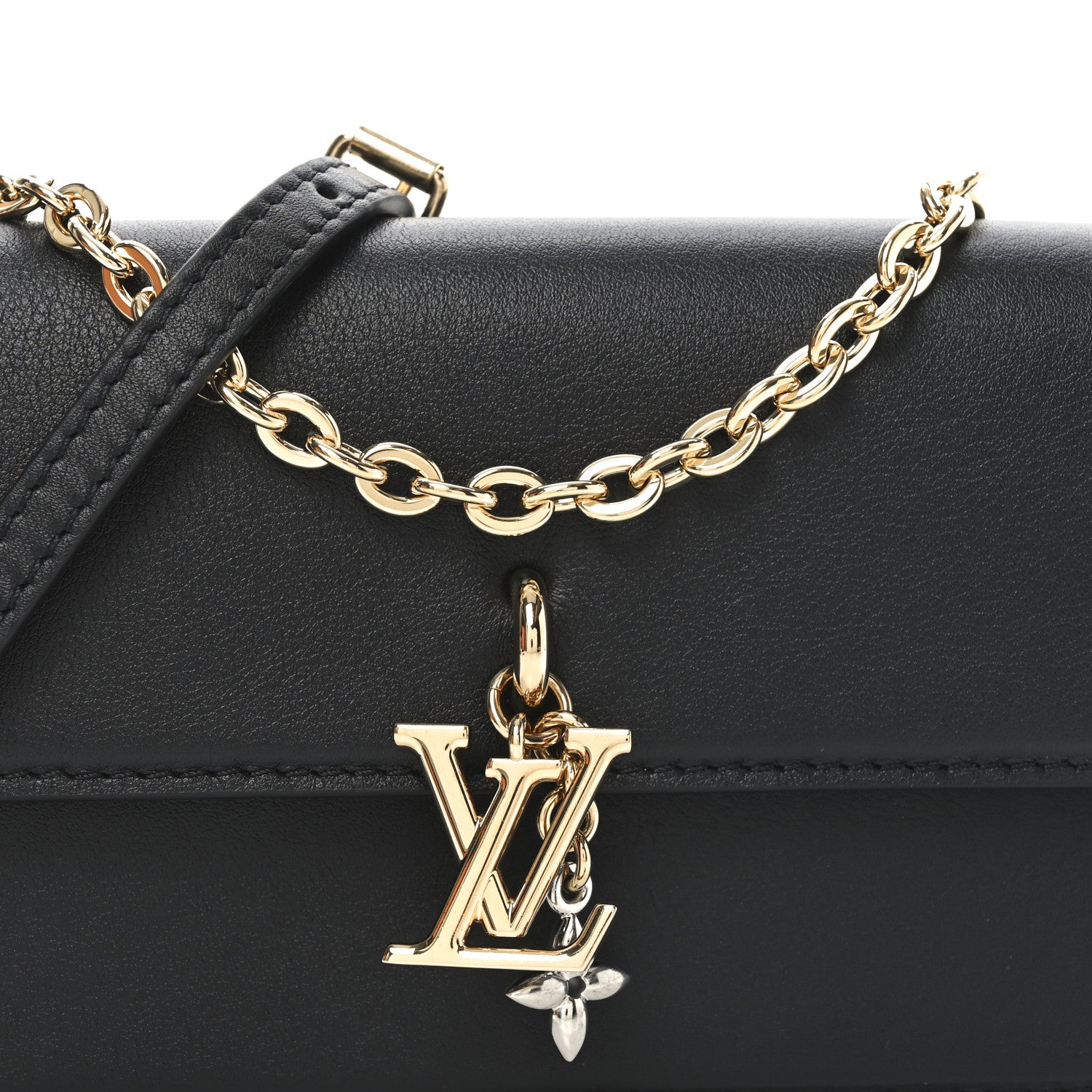 Louis Vuitton Calfskin LV Bloom Wallet On Chain Black 7 of 10