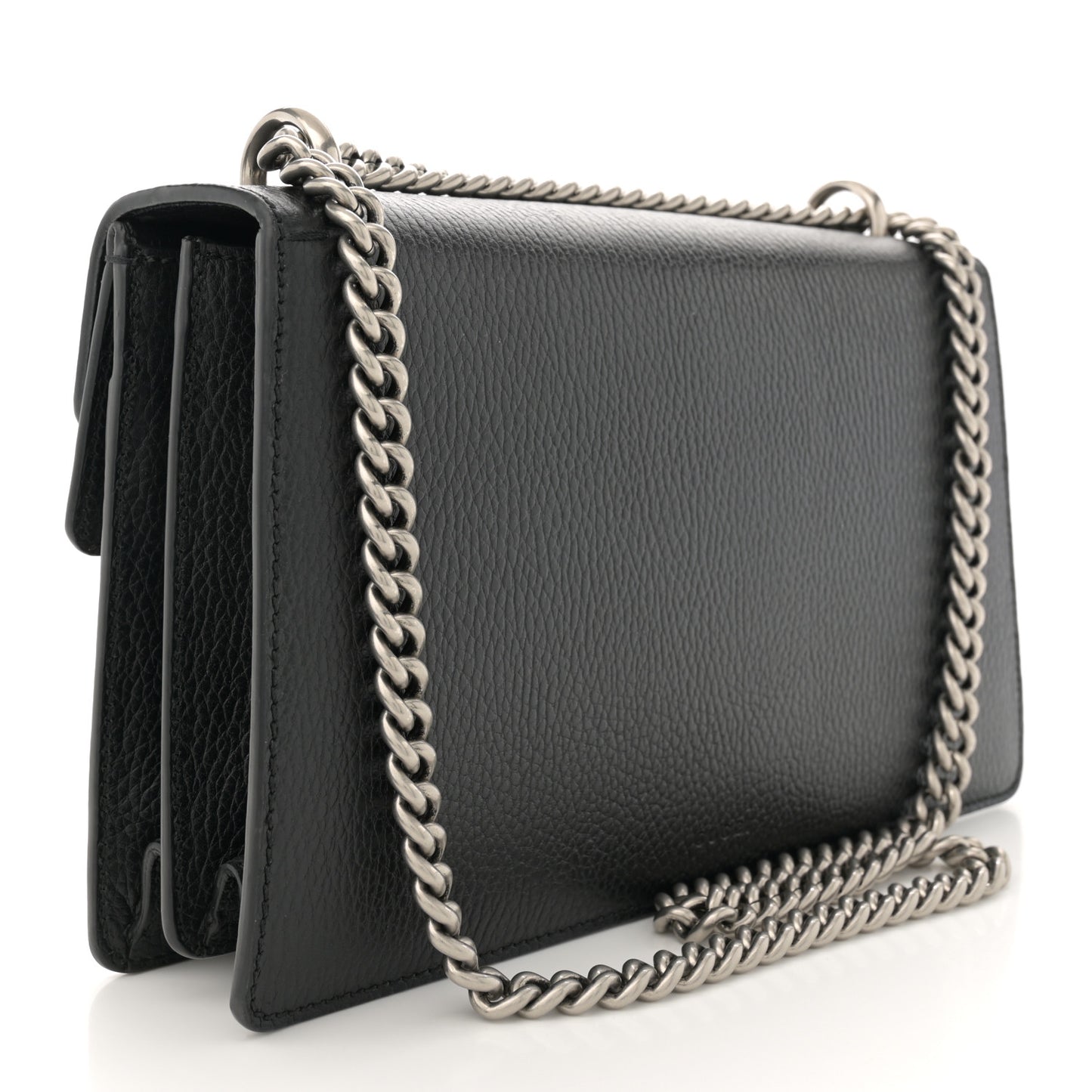 Pebbled Calfskin Small Dionysus Shoulder Bag Black
