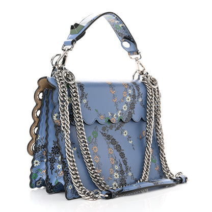 Fendi Vitello Liberty Japanese Blossom Scalloped Studded Grommet Kan I Shoulder Bag Nebula Multicolor 3 of 10