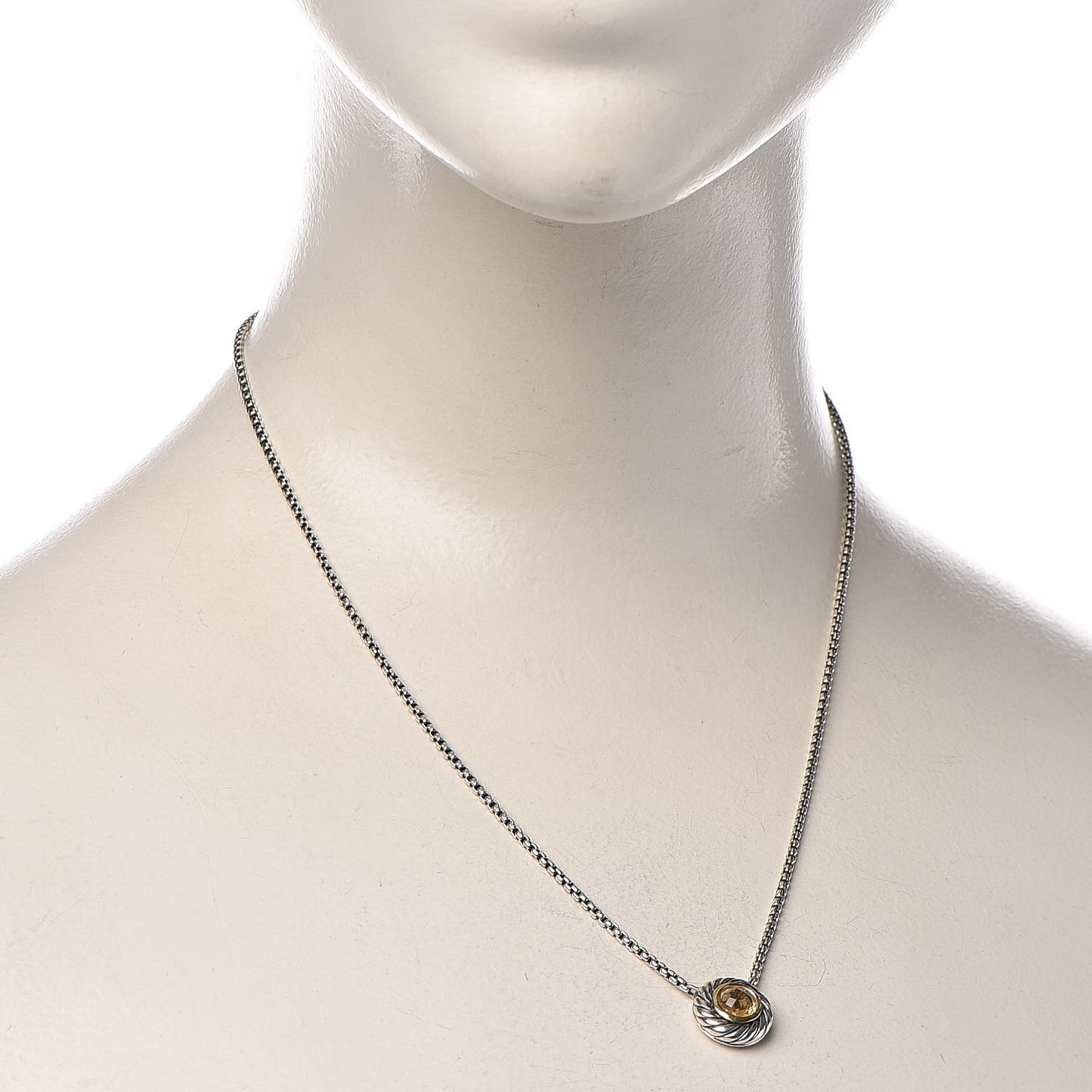 Sterling Silver 18K Yellow Gold Citrine Cookie Necklace