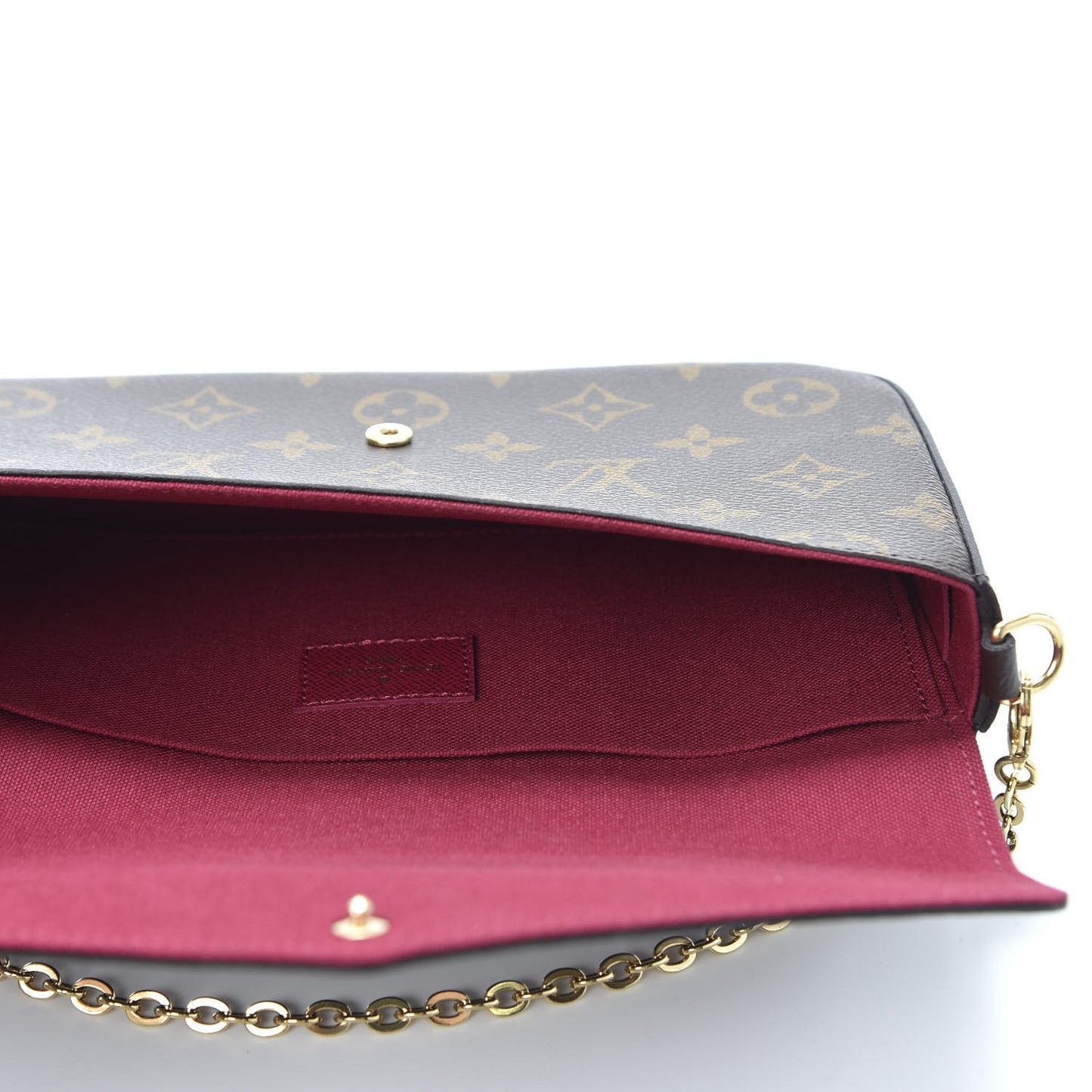 Monogram Pochette Felicie Chain Wallet Fuchsia
