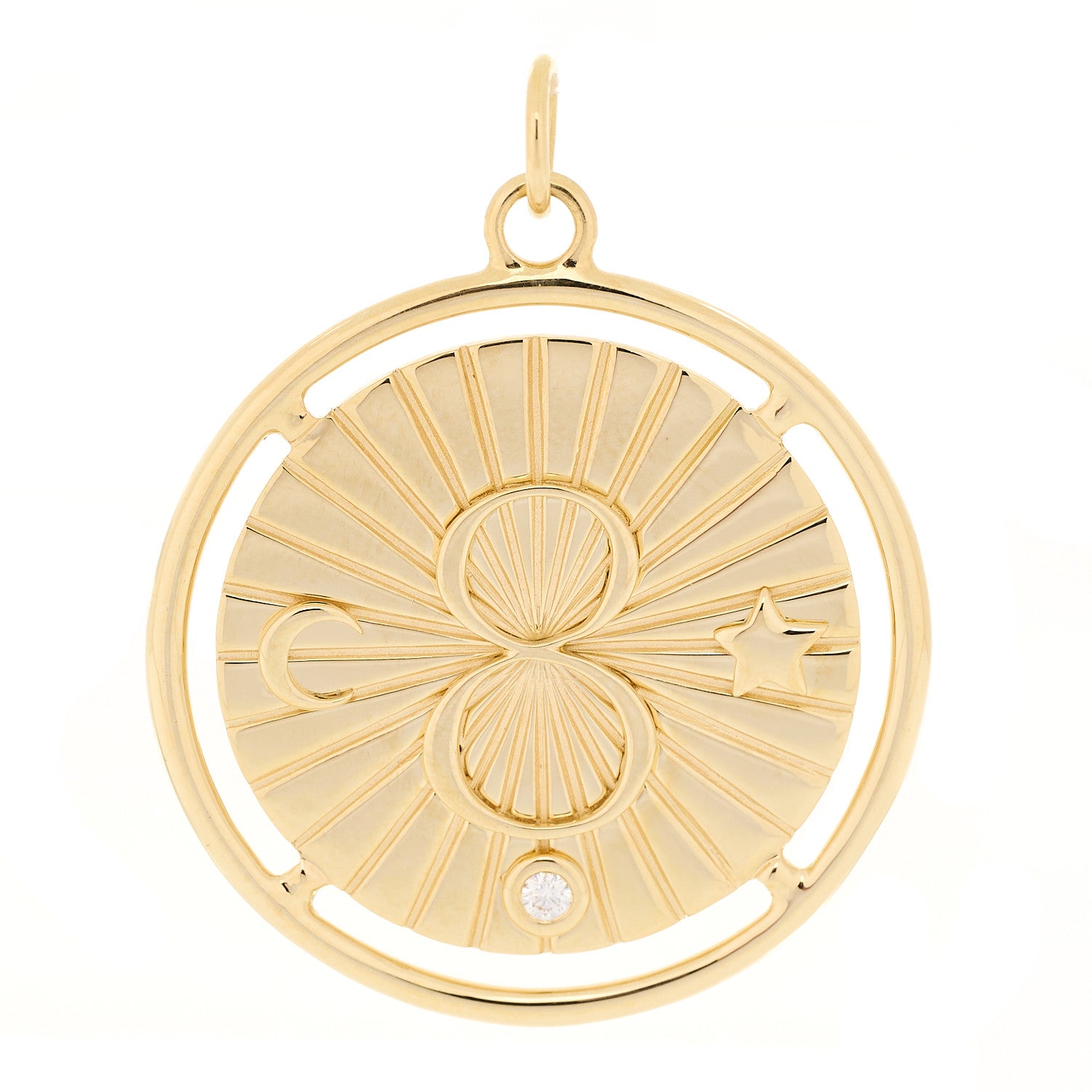 Foundrae 18K Yellow Gold Large Karma Medallion Pendant 1 of 4
