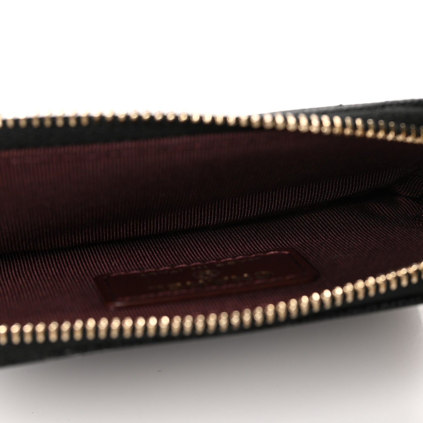 Caviar Quilted Zip Card Holder Wallet Black