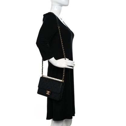 Chanel Lambskin Quilted Small Chic Pearls Flap Black 2 of 14