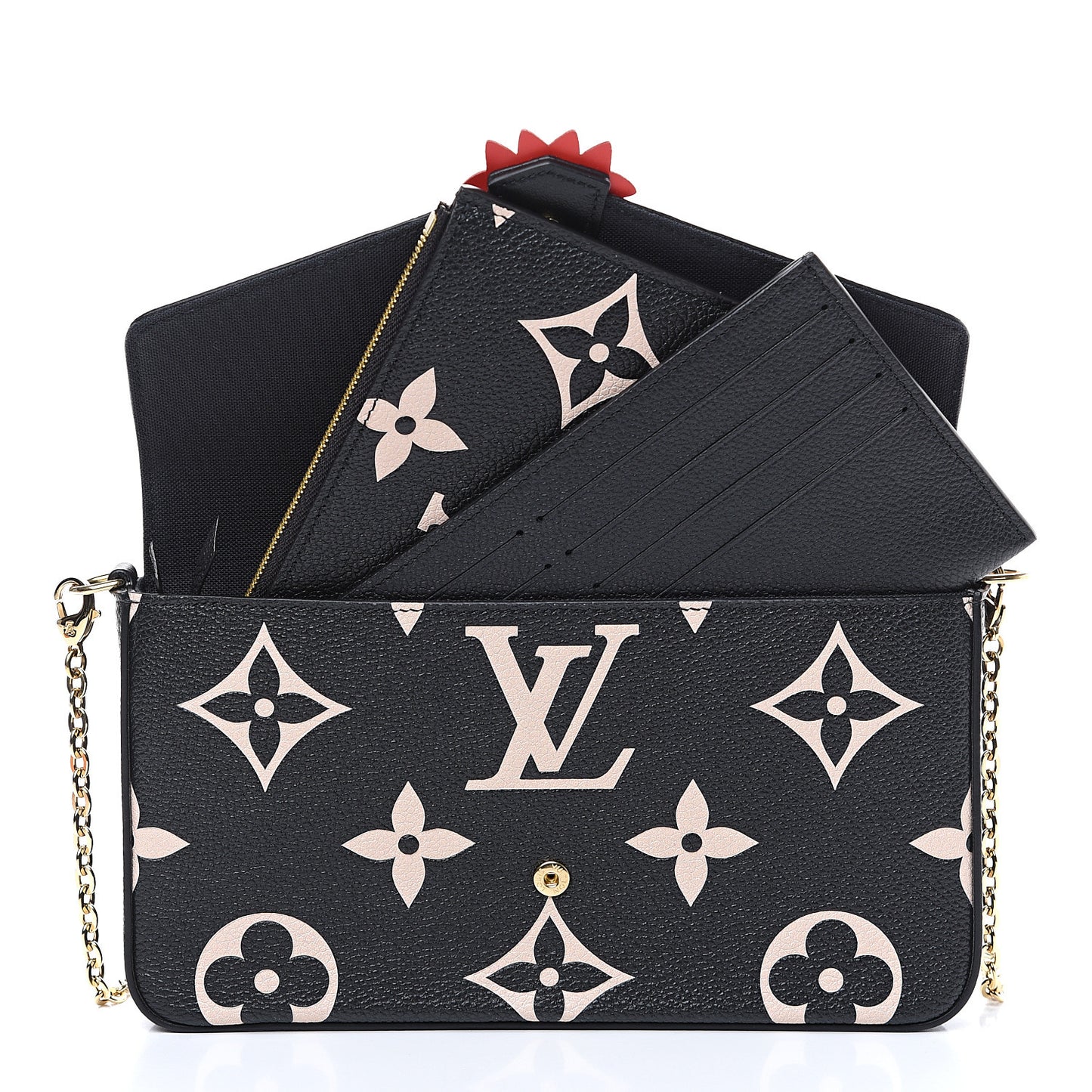 Empreinte Monogram Giant Crafty Pochette Felicie Black Creme