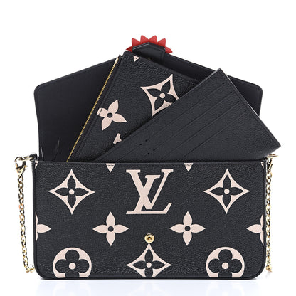 Louis Vuitton Empreinte Monogram Giant Crafty Pochette Felicie Black Creme 4 of 11