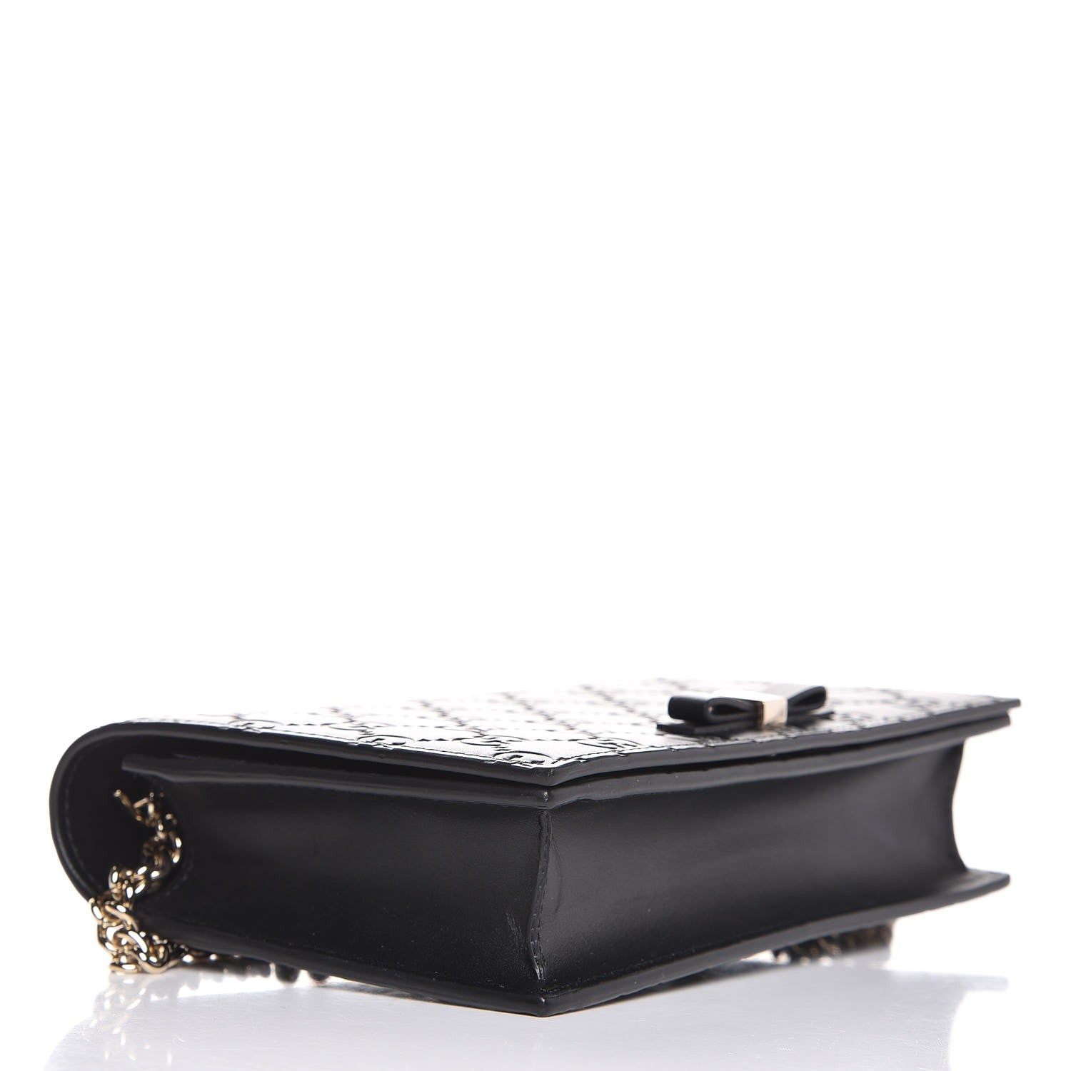 Gucci Guccissima Signature Bowy Chain Wallet Black 4 of 7